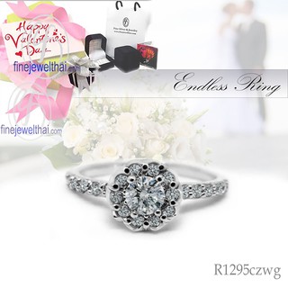 Finejewelthai แหวนเพชร-แหวนทองคำขาว-แหวนแต่งงาน-Diamond CZ-Silver-Wedding-Ring - Valentine Gift97