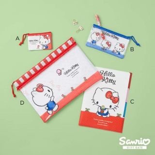 SANRIO ชุดจัดเก็บเครื่องเขียนต่างๆทั้งหมด 4 ชิ้น ลายคิตตี้