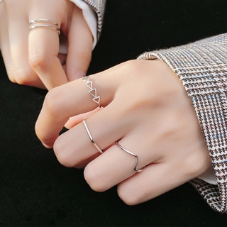 แหวนแฟชั่น แหวนเงินแท้ แหวนเงินแท้ 92.5 แหวนปรับขนาดได้ผู้หญิง