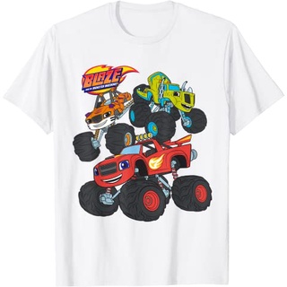 เสื้อยืดผ้าฝ้ายพรีเมี่ยม เสื้อยืด ลาย BLAZE &amp; The Monster Machines BLAZE สําหรับเด็ก (BLAZE, STRIPES, ZEG)