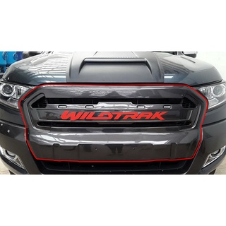 กระจังหน้า มีไฟ LED พร้อมตัวหนังสือ WILDTRACK สีแดง สำหรับ FORD RANGER ปี 2015 จำนวน 1 ชุด อะไหล่เรนเจอร์ มีปลายทาง