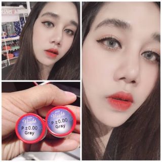 💟 Pitchylens ๑ mini Night สายตา -00 ถึง -1000 brown gray Contactlens บิ๊กอาย คอนแทคเลนส์ ราคาถูก แถมตลับฟรี