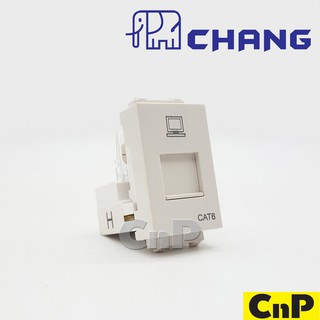 CHANG ปลั๊กแลน (LAN) CAT6  สีขาว ช้าง รุ่น LCH-907