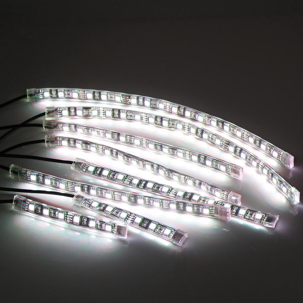 8 x 5050 SMD Strip RGB ไฟกระพริบไฟ LED รีโมทรถจักรยานยนต์