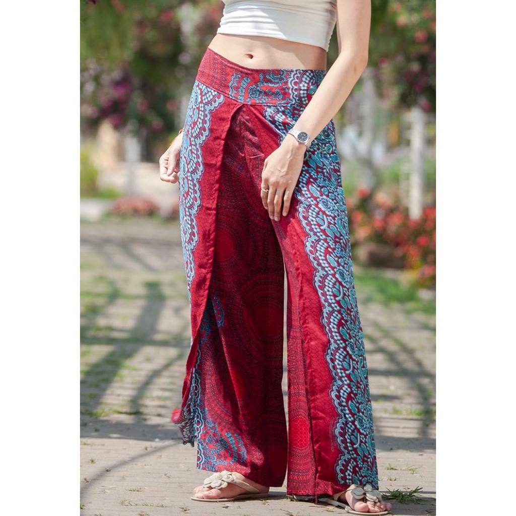 กางเกงขายาวผู้หญิง กางเกงพาลาสโซ่ Women’s Palazzo Pants - รูปที่ 4