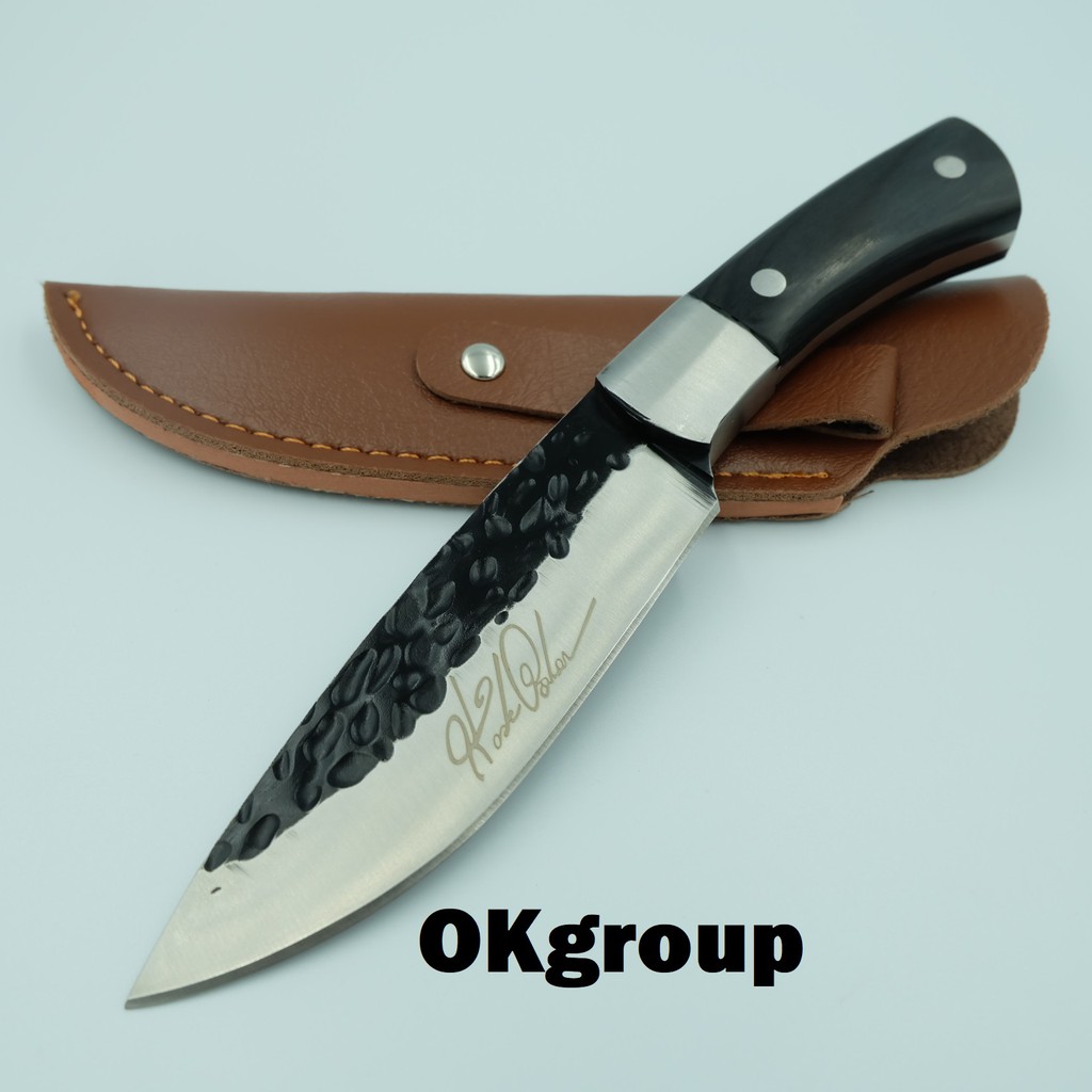 OKgroup FX005 Fixed blade knife(High carbon steel) มีดพก มีดเดินป่า มีดแคมป์ปิ้ง มีดใบตาย มีดสวย มีดพกทหาร มีดดามัสกัส