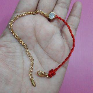 เชือกแดงฝังเพชร G0502