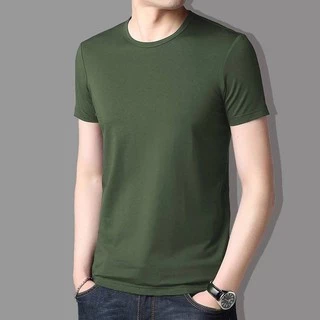 พร้อมส่ง เสื้อผ้าแฟชั่นผู้ชาย เสื้อแขนสั้นคอกลม สีพื้น ราคาถูก（TSH-015)