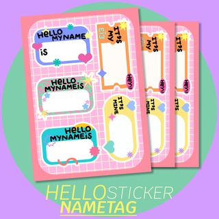 hello nametag sticker