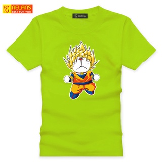 เสื้อผ้าผช229 เสื้อยืดแขนสั้น พิมพ์ลาย Dragon Ball Doraemon Version Monkey King สีแดงS-5XL