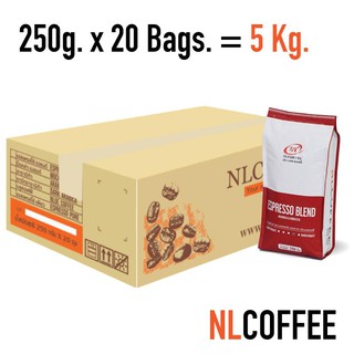 เมล็ดกาแฟคั่ว Espresso Blend by NLCOFFEE (250กรัม 20แพ็ค) กาแฟอาราบิก้าผสมโรบัสต้า