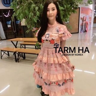 เดรสสั้น  ระบายชั้น ทรงสวย