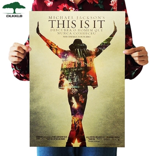 สติ๊กเกอร์โปสเตอร์ตกแต่งผนังรูป Dlkklb This Is It Michael Jackson ขนาด 50x35 ซม