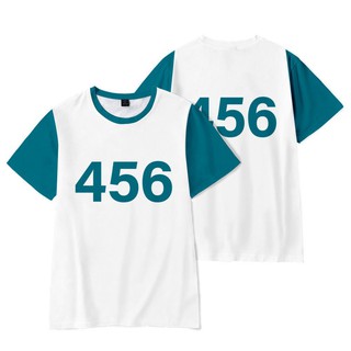 456 พร้อมส่ง ถูก เสื้อยืดเด็ก Squid game คอกลม ทำได้ทุกเบอร์ ตามสั่ง เสื้อเด็ก สควิดเกม เล่นลุ้นตาย ซีรี่ย์ 100 S M 6XL