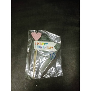 ไม้เสียบเค้ก H.B.D ไม้ตกแต่งหน้าเค้ก รูปหัวใจชมพู (ทางร้านขายแบบเป็นห่อ 1ห่อ มี 3 ชิ้นครับ)