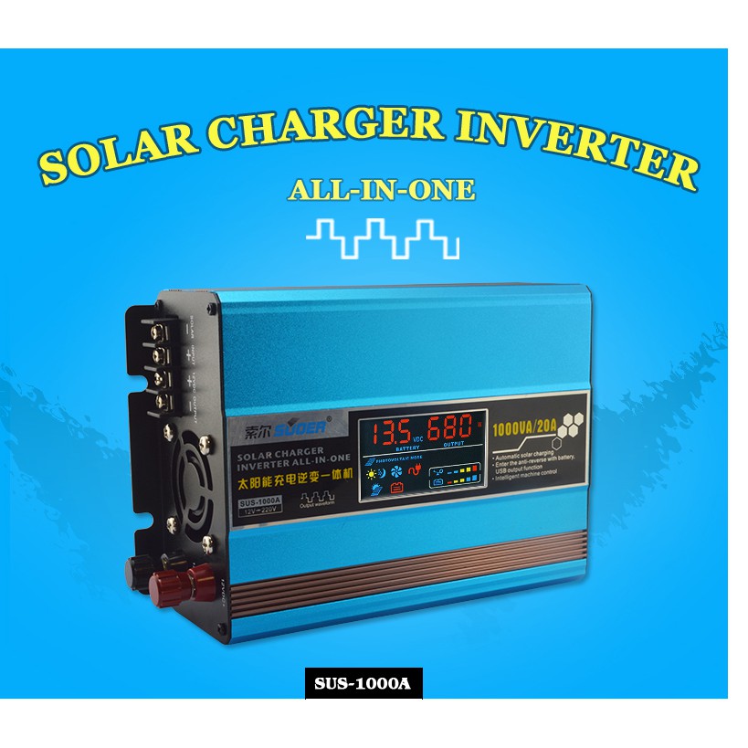 มีรับประกัน! 1,000 วัตต์ อินเวอร์เตอร์ (Inverter) Solar all in one 12v 1000w SUOER (SUS-1000A) Modif