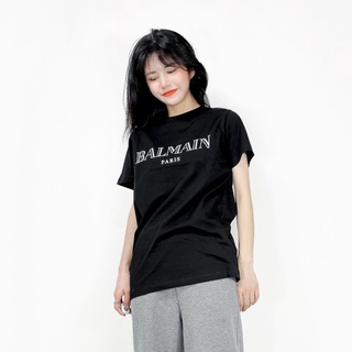 [S-5XL]เสื้อแขนสั้น คอกลม ผ้าฝ้าย พิมพ์ลาย Balm ain Tag + Label