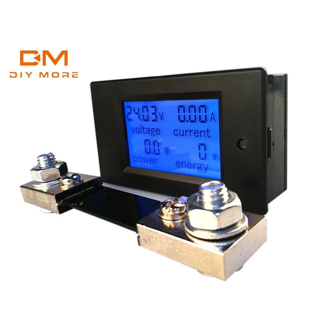 Diymore PZEM-051 DC6.5-100V หน้าจอ LCD ขนาดใหญ่ แรงดันไฟฟ้า และแอมมิเตอร์ พร้อม 100A shunt