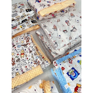 ผ้าห่มปุ่มนุ่ม ผ้าห่มลายการ์ตูน พร้อมส่ง