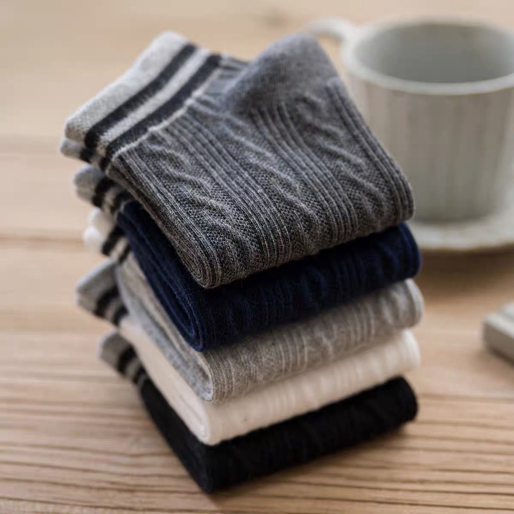 ถุงเท้าผู้ชาย  ถุงเท้าข้อสั้นดโซ่ 1แพ๊ค5คู่ - รูปที่ 6