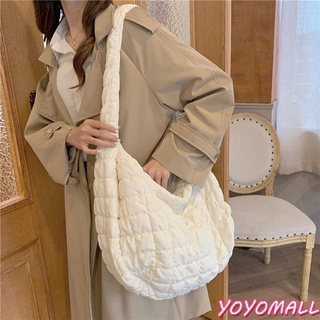 Yoyo ใหม่กระเป๋าสะพายไหล่สําหรับสตรีผ้าไนล่อนกันน้ําความจุขนาดใหญ่ Crossbody