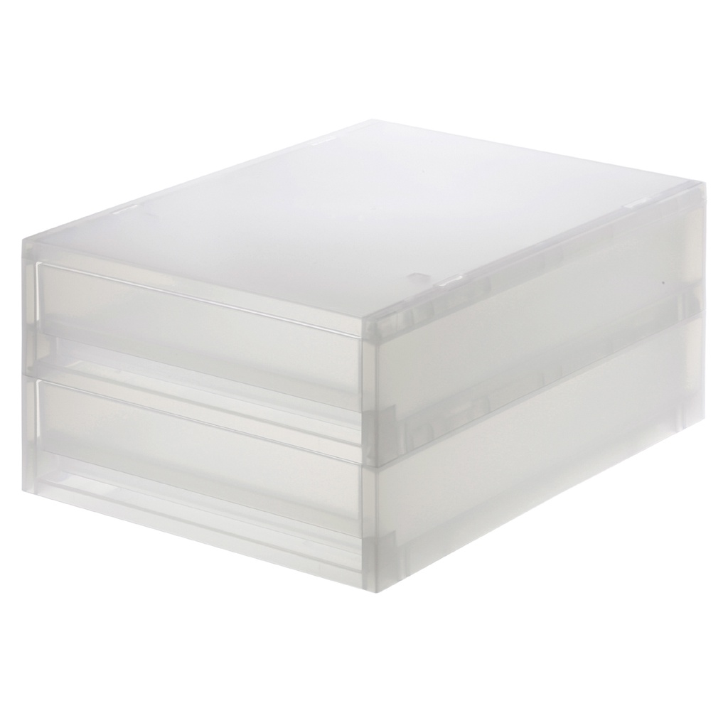 มูจิ กล่องเก็บของโพลีโพรพิลีน - MUJI PP Storage Case / Extra Shallow / 2 Drawers 26 × 37 × 16.5 cm