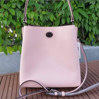 🎀 (สด-ผ่อน) งาน shop สีชมพู 8.5 นิ้ว COACH 89102 Charlie Bucket Bag 21 ไม่มีถุงผ้า