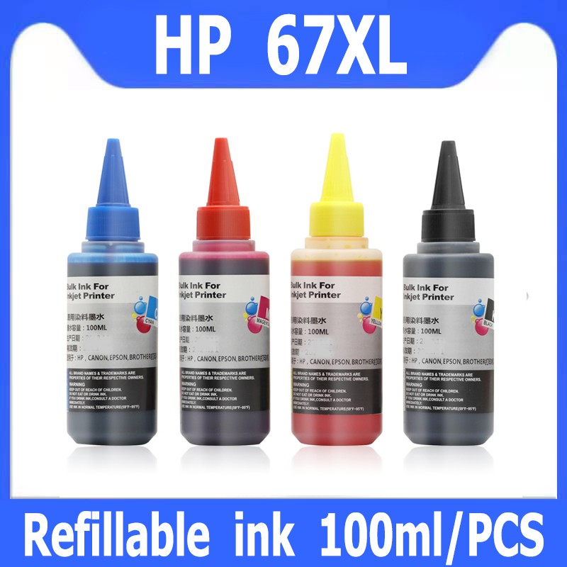 hp 67xl หมึก hp67 ดำ hp67xl หมึกรีฟิลใช้ได้กับ HP1225 2732 2752 2755 4140 4152 4155 4158 6052 6055 6
