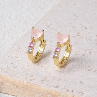 Pink Heart Earring ต่างหู Earring ต่างหูแฟชั่น  #WD223