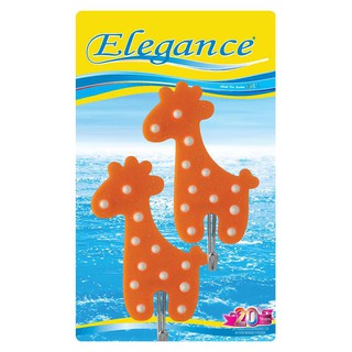 💥โปรสุดพิเศษ!!!💥 อีลีแกนซ์ ตะขอแขวน แบบติดผนัง ลาย ANIMAL แพ็ค 2 ชิ้น คละแบบ ELEGANCE Wall Hook with Animal Pattern Pack