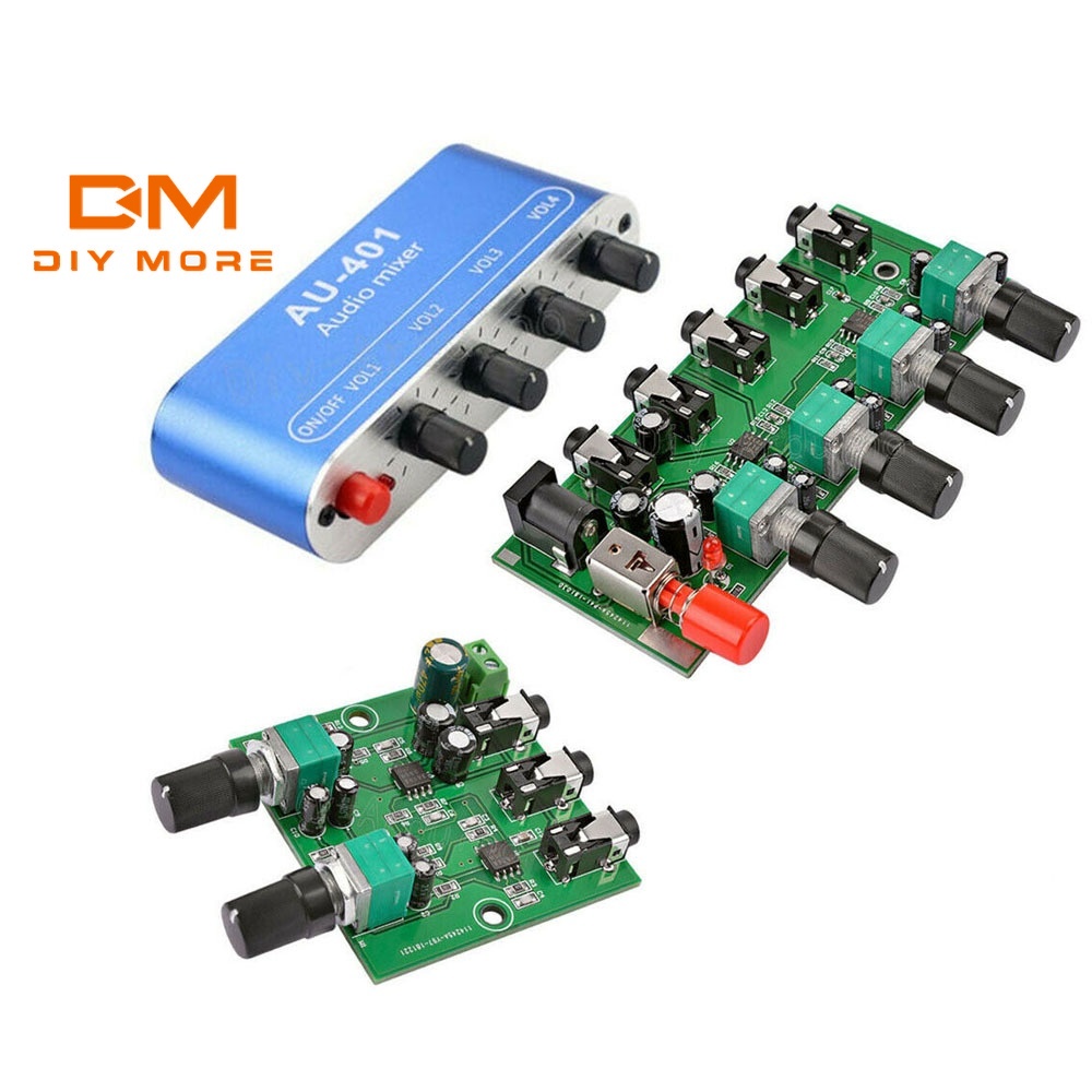 Diymore Diymore บอร์ดมิกเซอร์สัญญาณเสียงสเตอริโอ 2 ทาง อินพุต 4 ทาง สําหรับเอาต์พุตการขยาย 1 ทาง
