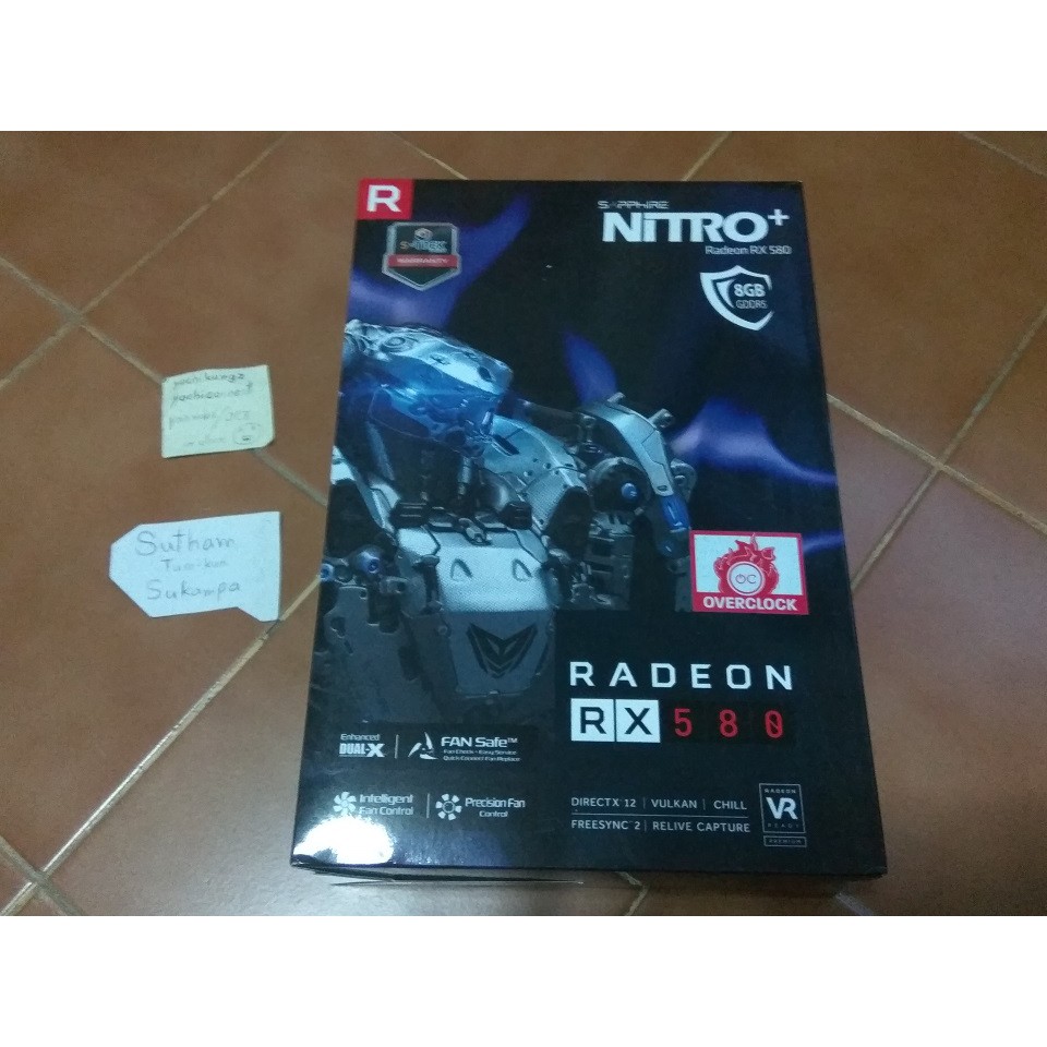 [มือสอง] Sapphire Nitro RX580 8GB (Advice/Strek 06/2021)