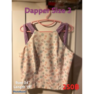 Used! Dapper เสื้อคร็อปม่วงครีม