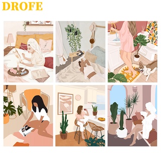 Drofe 【40X50 ซม.】~ภาพวาดสีน้ํามันรูปตัวเลข ~ ภาพวาดวันหยุดสําหรับตกแต่งผนัง