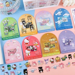 🌟Sanrio Style Sticker สติกเกอร์คิตติ้ คุโรมิ ปอมปุริ ชินนามอนโร สนูปปี้ มายเมโรดี้ ซานริโอ้น่ารัก 24ชิ้น