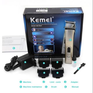 Kemei 5017ปัตตาเลี่ยนไฟฟ้าไร้สาย มาพร้อมอุปกรณ์เพื่อช่วยในการตัดแต่งผม ที่จะช่วยให้คุณสามารถดูแลผม