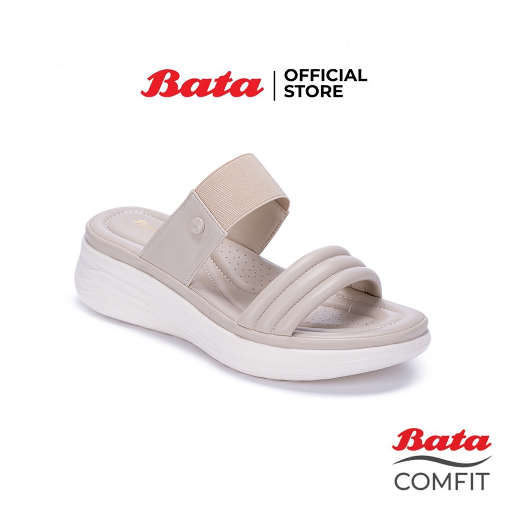 Bata บาจา Comfit รองเท้าเพื่อสุขภาพ แบบสวม น้ำหนักเบา  สูง 1 นิ้ว สำหรับผู้หญิง รุ่น Bloom สีเบจ 6618867