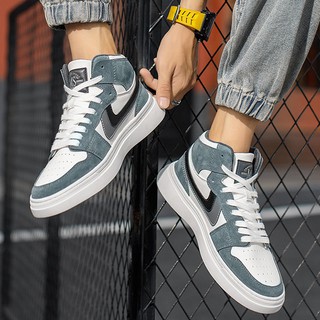 ◑aj high top men s shoes summer 2021 new air force No.1 เวอร์ชั่นเกาหลีของเทรนด์รองเท้ากีฬาลำลองผ้าใบอเนกประสงค์