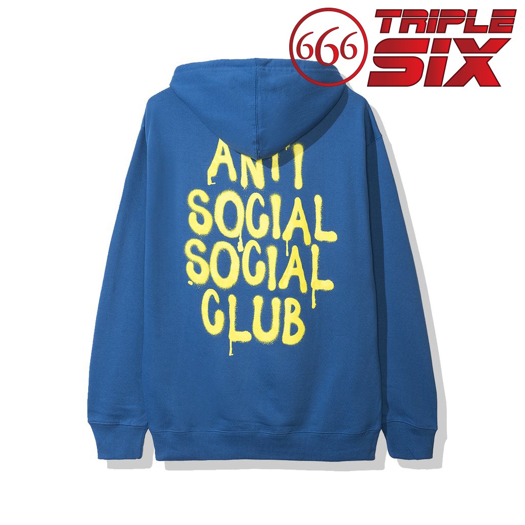 LES Blue Anti Social Social Club เสื้อแจ็คเก็ตจัมเปอร์มีฮู้ด