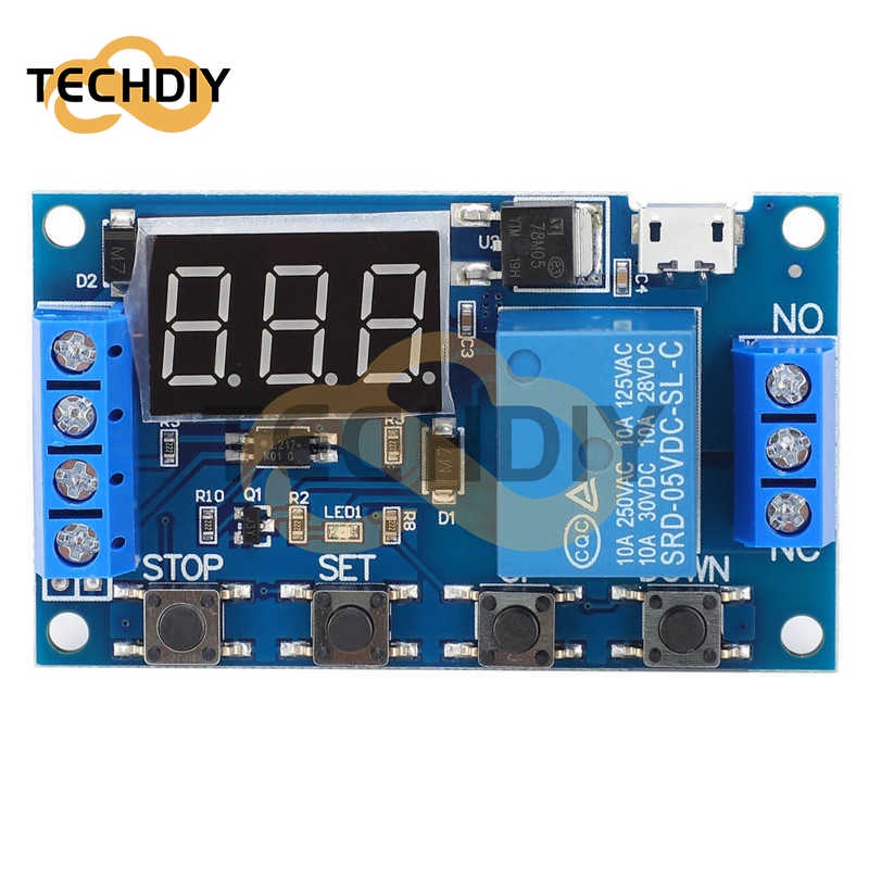 บอร์ดรีเลย์สวิตช์วงจรตั้งเวลา 6-30V Micro USB 5V JZ-801