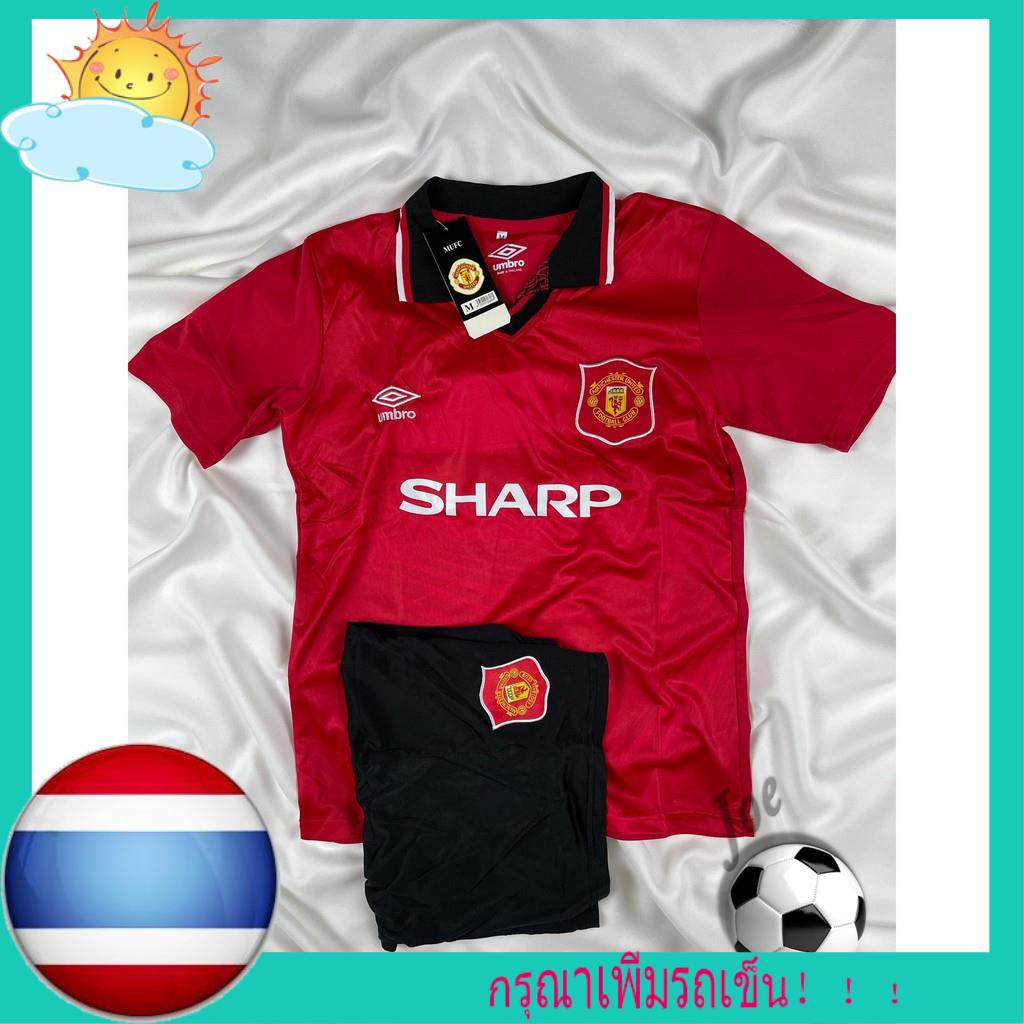 🔥พร้อมส่ง🔥 ชุดบอลย้อนยุค Manchester United (Red, 1994-1995) เสื้อบอลและกางเกงบอลผู้ชาย ปี 1994-1995