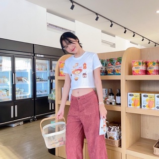 เสื้อยืด CROP BREAKFAST แถมฟรีกระเป๋าลายเดียวกัน (พร้อมส่ง) 🥞🍳🥓