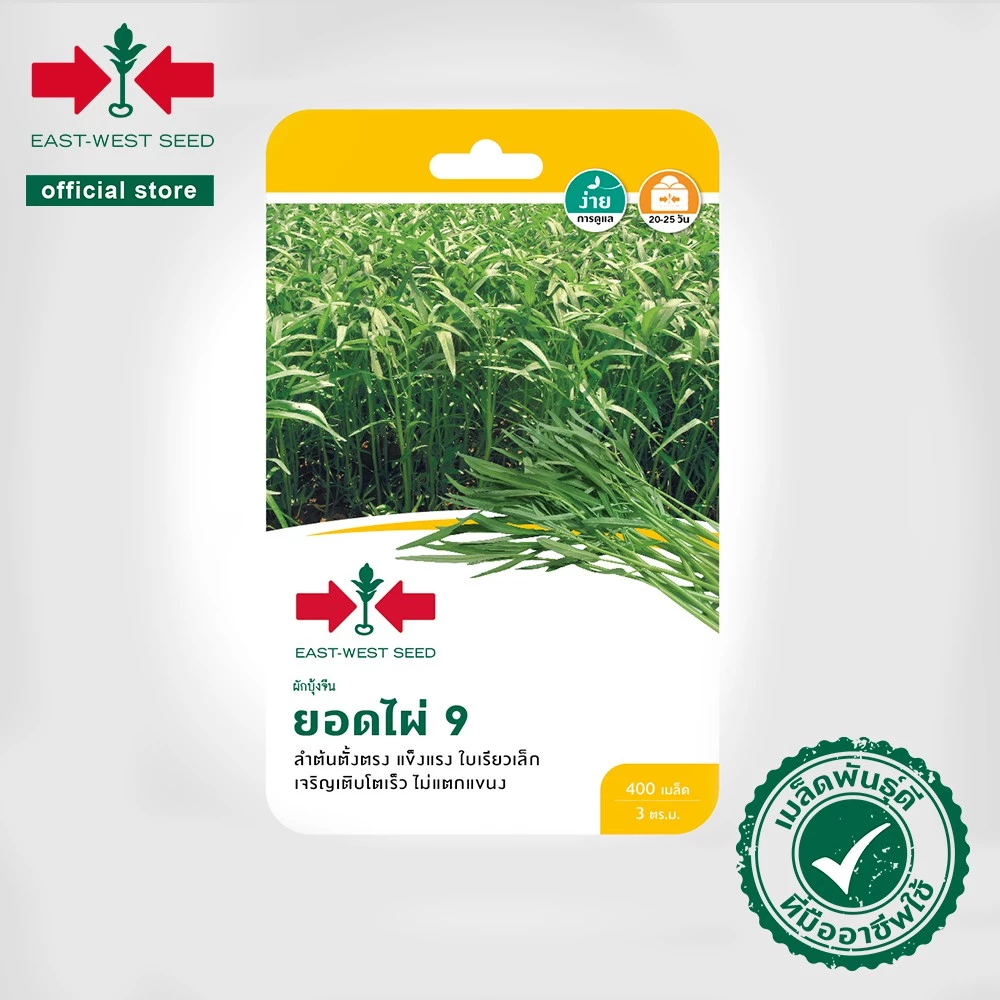 ศรแดง เมล็ดพันธุ์ผักบุ้ง ยอดไผ่ 9 (East-West Seed) เมล็ดพันธุ์ผัก เมล็ดพันธุ์ ผักสวนครัว ตราศรแดง