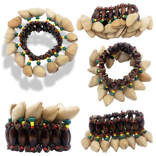 E*M Handmade Nuts Shell Bracelet Handbell for Djembe African Drum Conga Percussion Accessories