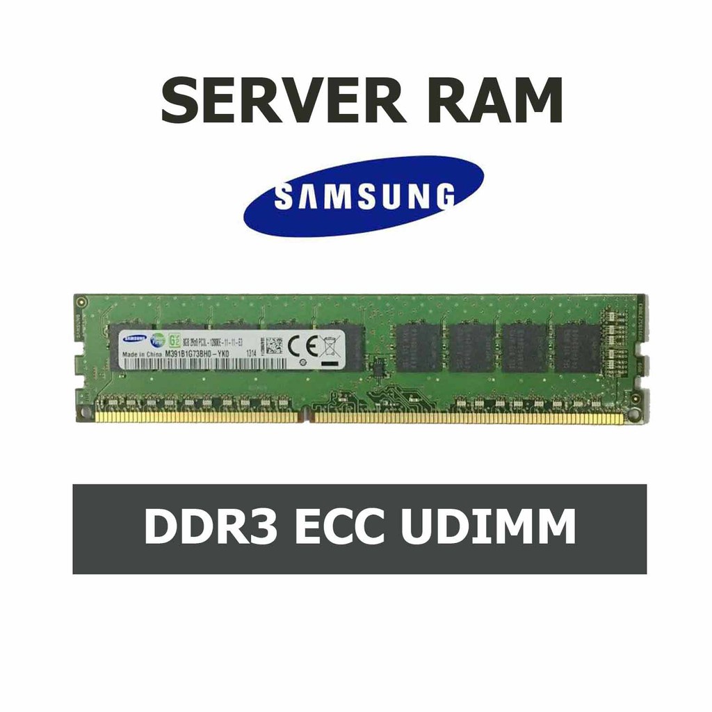 RAM Samsung 8 GB DDR3 UDIMM 2Rx8 PC3L-12800E 1600MHz ECC M391B1G73BH0-YK0 8GB Unbuffered Unregistere