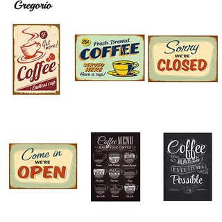 Gregorio Vintage Metal Tin Coffee ป้ายแผ่นป้ายโปสเตอร์บาร์ Wall Pub Home Decor ครัวคลับ