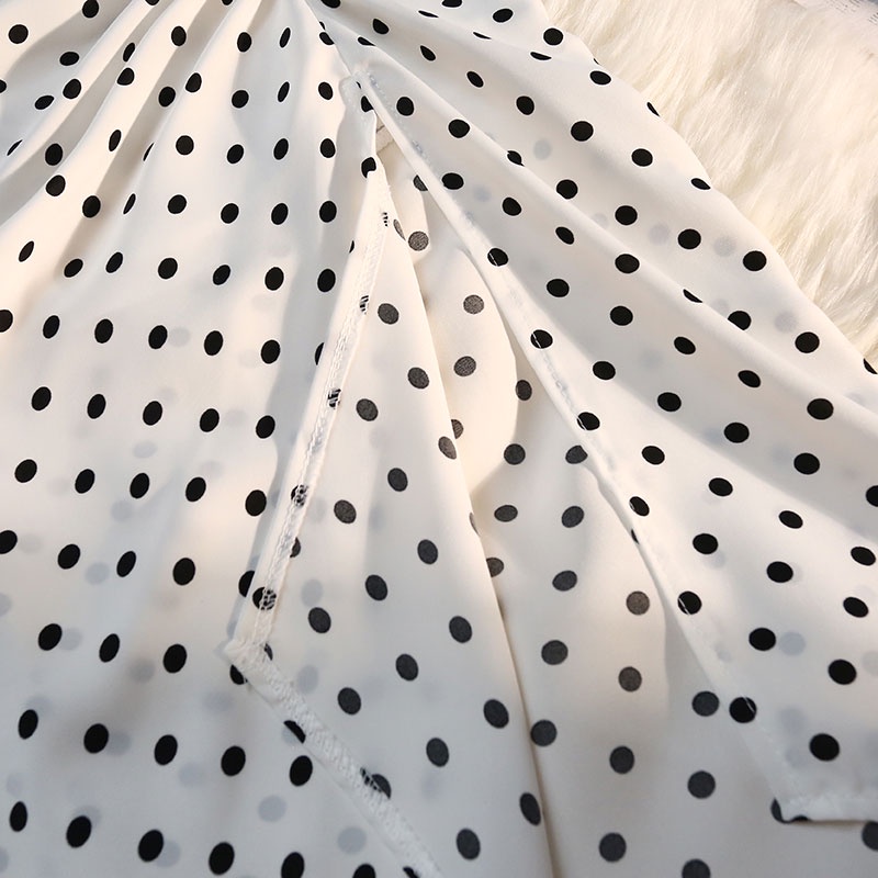 ลายจุด กระโปรงชีฟอง กระโปรงผ่า กลางและยาว เก๋ไก๋และเซ็กซี่ ผอมเพรียว ความเยาว์ - รูปที่ 5