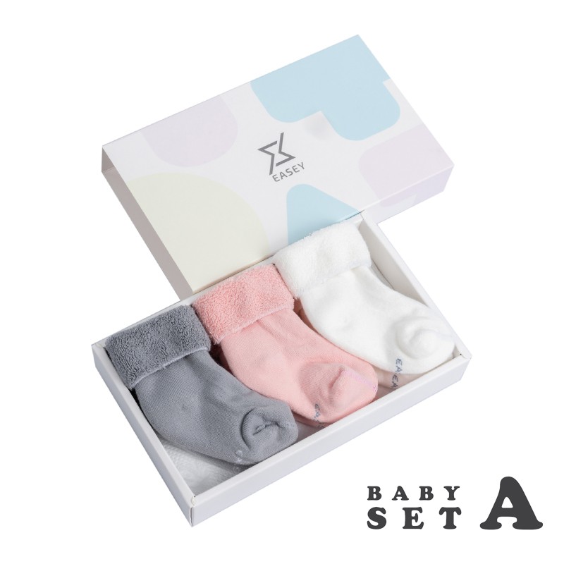 Easey ถุงเท้าเด็กอ่อน 1 คู่ ES BABY socks gift box