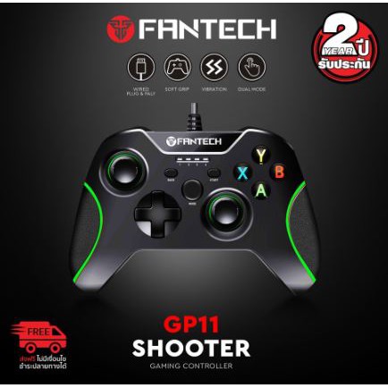 มี2สี FANTECH Gaming Controller รุ่น GP11 สีแดง จอยเกมมิ่ง ระบบ X-input พร้อมกิฟยางด้านข้าง สำหรับPC/PS3
