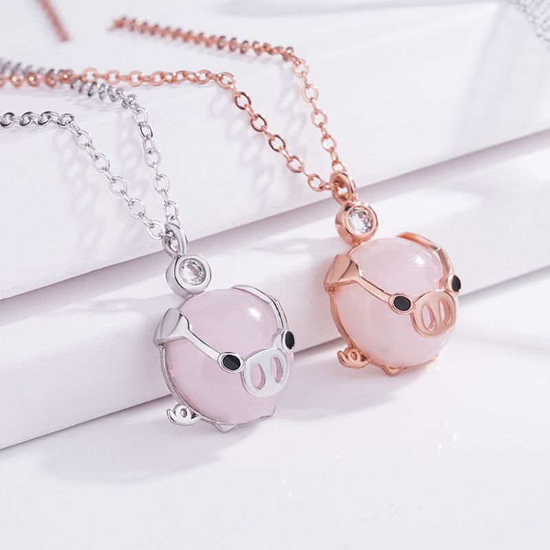 ของขวัญสร้อยคอแฟชั่นน่ารักจี้โรสโกลด์คริสตัล Rose Gold Boom - boomstore ...